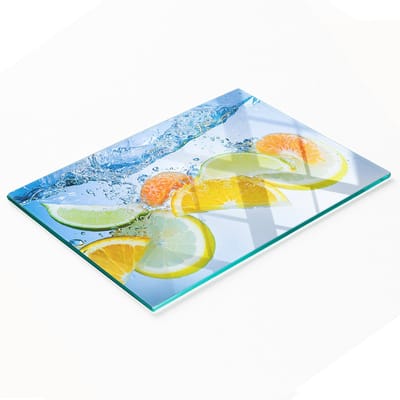 Decoratieve glazen serveerplank voor snacks, citrusvruchten en water, 80x52 cm