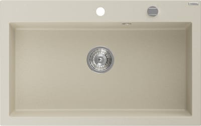 Mexen Elix granieten spoelbak 1-komor 800 x 500 , beige, sifon chroom - 6527801005-69