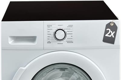 Antislip Wasmachine Onderleggers Set van 2 - Universeel Maatwerk - Zwart