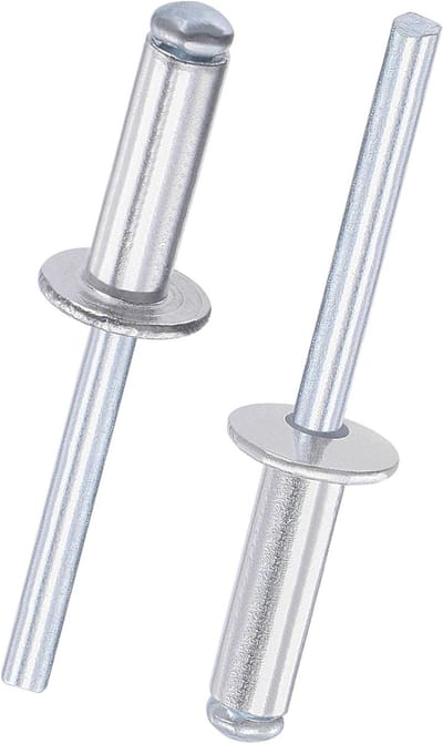 Aluminium Blind Rivets 6mm x 20mm, Zilveren Popnagels voor Metaalbevestiging, Open Eind Blind Rivets voor DIY, Meubels en Algemene Reparaties, 25 Stuks