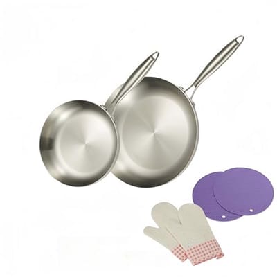 Braadpan van 30 cm in 3-laags roestvrij staal, inductie, oven- en grillbestendig