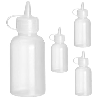 HENDI Mini saus dispensers – set van 4 – nauwkeurige dosering – vaatwasmachinebestendig – 30 ml – transparant