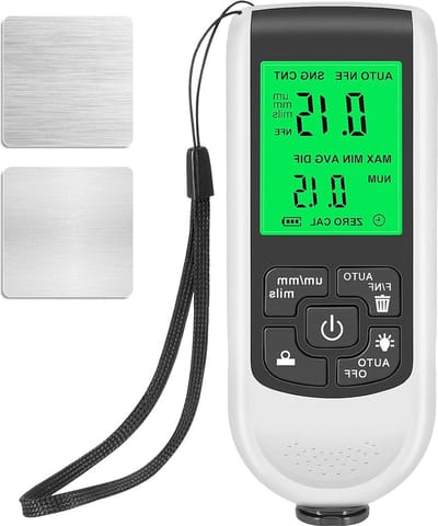 Laagdiktemeter met achtergrondverlichting - Digitaal lcd-display - Automeetbereik 0 tot 2000 um