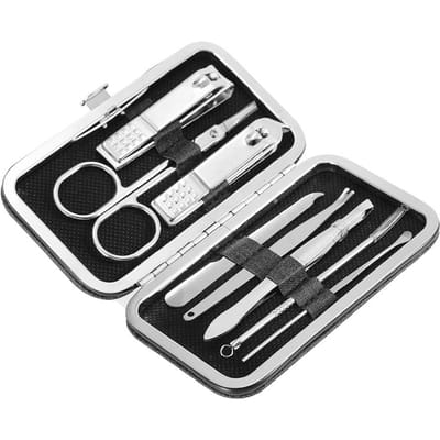 8 Stuks Roestvrij Staal Nagelschaar Knipper Set Vingernagel Teennagel (Zwart) Black