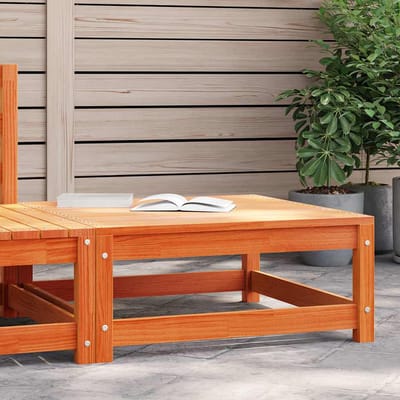 vidaXL - Tuinvoetenbank - 70x70x30 - cm - massief - grenenhout - wasbruin