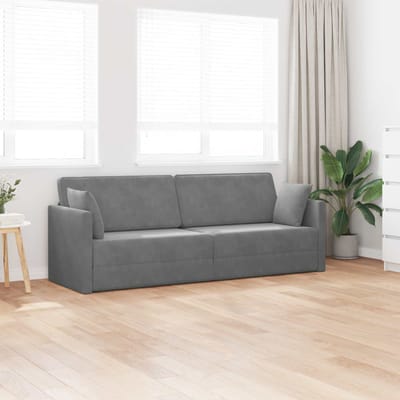 vidaXL - Vloerslaapbank - Donkergrijs - 213 - x - 70 - x - 77 - cm - Fluweel