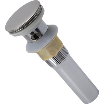 Bonde d'évier à clapet poussoir, bouchon d'évacuation à pression, évacuation à clapet, acier inoxydable électroplaqué, bonde d'évier avec crépine gray