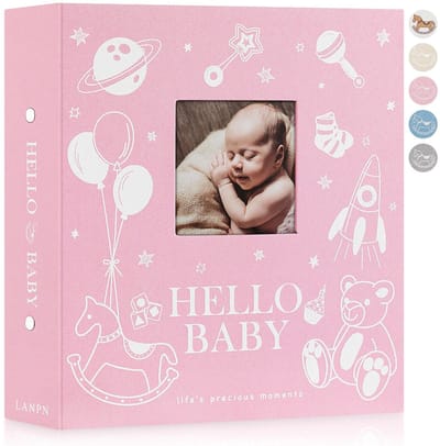 Dailygoods- Babyfotoalbum 10x15 600 Vakken - Linnen Omslag - Waterdicht - Zuurvrij - Luchtdicht - Verstevigd Ontwerp - Fotoboek