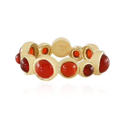 Cavill - Zilveren ring met gouden plating - 12 Indiase carneool ronde cabochon - 3,375 ct - Elegant, modern en opvallend dames sieraad