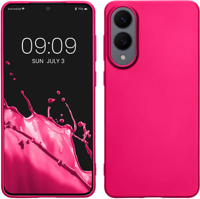 kwmobile telefoonhoesje geschikt voor Samsung Galaxy S25 Edge - Hoesje voor smartphone - Back cover in metallic roze