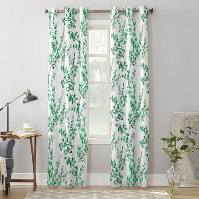 Bloem Aquarel Bladeren Gordijnen voor Slaapkamer Woonkamer Raamgordijnbehandelingen Jaloezieën Keuken Huisdecoratie Draperieën 135W x 60H(cm) x1 white