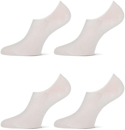 MarcMarcs - Invisible Sneakersokken - Bio Katoen + Antislip - 4 Pack - Maat 35/38 - Wit