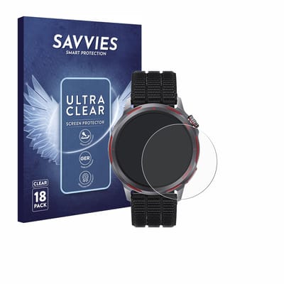 Savvies - Screenprotector voor Huawei Watch GT Runner 2 - Folie Beschermfolie transparant 18 Stuks