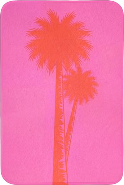 Badmat 60x90 cm - Antislip - Palmbomen - Modern - Roze - Badmatten voor badkamer - Badkamermat - Douchemat - Badkamer mat