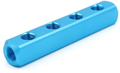 Allecto - Pneumatische Manifold - 7-poorts Snelkoppeling - Compacte maat - Luchtslang Aansluiting - Ideaal voor Industrie - Corrosiebestendig