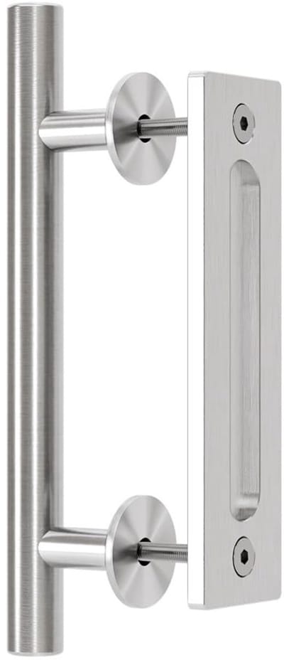 Dailygoods- Schuifdeurgreep 24 cm - Dubbelzijdige Deurklink - Roestvrij Staal - Ergonomisch Ontwerp - Eenvoudige Installatie - Matzwart Gepoeierd