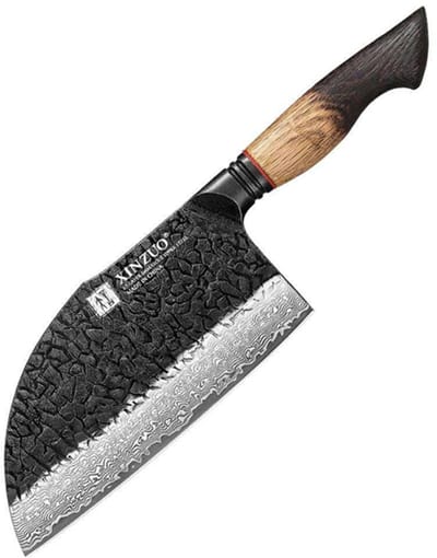 XinZuo Hakmes (Bone Chopper) – X06 Mo Series – 18.5 cm – Gebrand Eiken Handvat – Professioneel Keukenmes