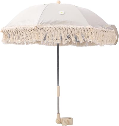 Kinderwagen Parasol - Baby Parasol - Buiten Zonnen - Kwastje Ontwerp - UV-bestendig - Blauw