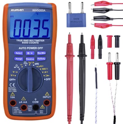 Digitale Multimeter met True RMS, 6000 Weergave, Automatische Meetfunctie en Temperatuurmeting