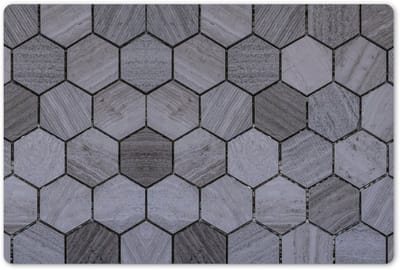 Placemats 45x30 cm - Placemat kunststof - 1 stuk - Tegel - Grijs - Vormen - Borden onderleggers - Decoratie voor op tafel - Keuken tafeldecoratie accessoires - Vinyl onderlegger - Tafelversiering