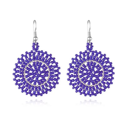 Carise Circle Oorbellen - Paars | 5,3 x 3,5 cm | Bijoux/Kraaltjes | Fashion Favorite