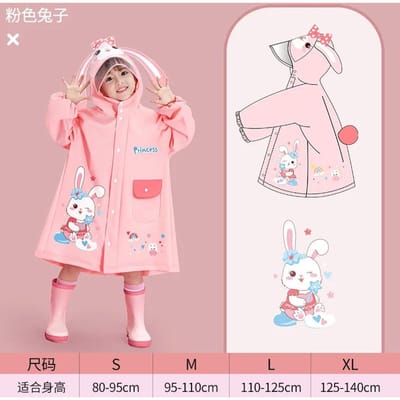 1 ST Kinder Regenjas Meisje Jongen Baby Regenjas Meisje Waterdichte Kleding Kleuterschool Poncho Regenjas XL white