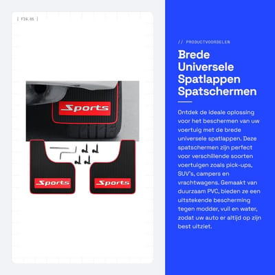 Dailygoods- Spatlappen Brede Universele - 2 Stuks - PVC - Geschikt voor SUV/Off-road Vrachtwagens - Afmetingen 23x27cm - Duurzaam en Flexibel - Spatborden