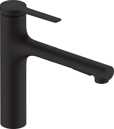 hansgrohe Zesis M33 - Keukenmengkraan - Ééngreeps bediening - 160mm maat - Uittrekbare vuistdouche - 2 straalfuncties - Mat Zwart