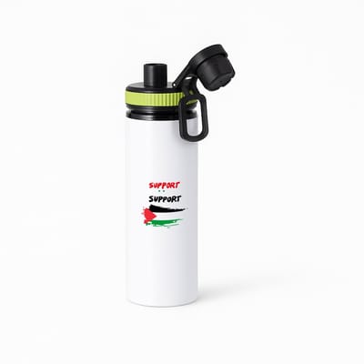 Hacebo® - Support Palestina waterfles met draaidop groen - Palestina - mensen die liefde willen geven aan Palestina - degene die van Palestina houden - supporten - oorlog - verjaardagscadeautje - gift - geschenk - kado - water fles - 850ML