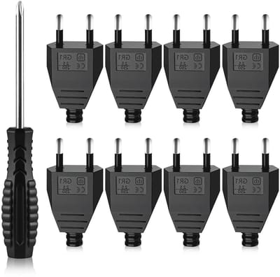 Euro plug zwarte platte stekker - 8 stuks - hittebestendig PVC - eenvoudig te installeren - SnelShoppen