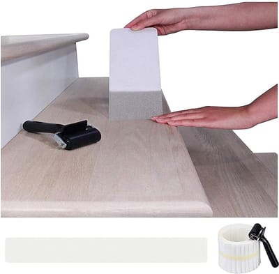 transparante antislipstrips voor trappen met 15 rollen. 15x80 antislip doorzichtige zelfklevende tape voor kinderen, ouderen, huisdierveiligheid (installatie roller inbegrepen)