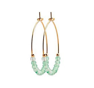 Montebello Oorbellen Auro - 925 Zilver Verguld - Chalcedoon - 1mm - ∅30mm