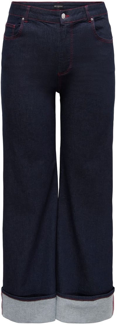 ONLY CARMAKOMA - CARWILLY HW WIDE FOLDUP RED PIM - Meisjes - Jeans