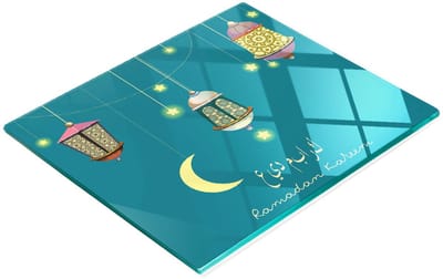Decoratieve glazen snij- en serveerplank Ramadan Kareem 60x52 cm