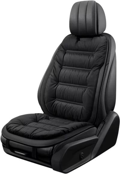 1 stuk luxe autostoel kussen – zacht en dik winter auto accessoire voor extra comfort en warmte in herfst en winter - Zwart