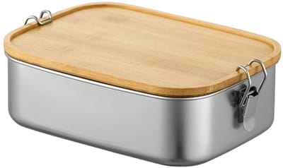 Dailygoods- Lunchbox Roestvrij Staal 1200 ml - Voedselcontainer - BPA-vrij - Antilek - Lunchbox met Vakjes - Perfect voor Schoolpicknicks