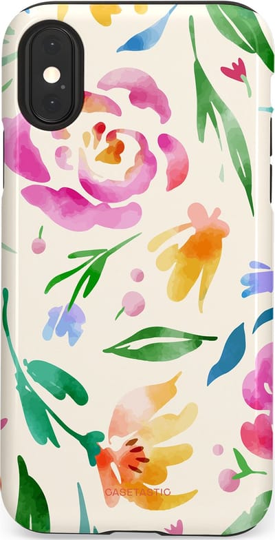 Casetastic Hoesje Geschikt voor Apple iPhone X/Xs - Stijlvolle Beschermende Duo-layer Case - Floral Flow