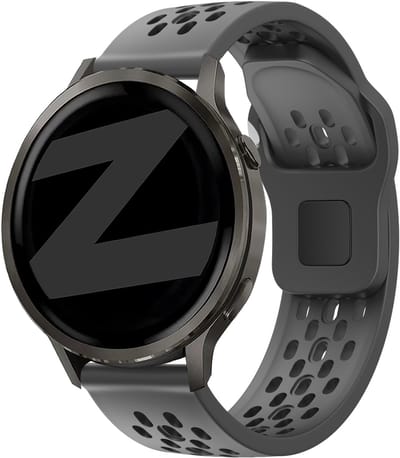 Bandz Siliconen 'Air' bandje geschikt voor Garmin Vivoactive 4 / Garmin Venu 4 - 45mm / Garmin Venu 3 / Garmin Venu 2 / Garmin Forerunner 570 - 47mm / Garmin Forerunner 265 / Garmin Forerunner 260 - Donkergrijs
