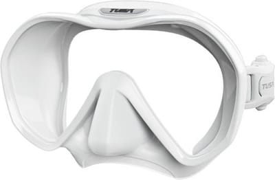 TUSA Zensee – Premium duikmasker met geïntegreerde lens, panoramisch zicht, lichtgewicht ontwerp en comfortabel draagcomfort – Wit – M1010 QW
