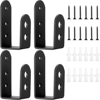 Set van 4 U-vormige Deurbarricade Beugels voor Versterking van Deuren, Inclusief Schroeven, Geschikt voor 2x4 Hout, Ideaal voor Schuren en Garages