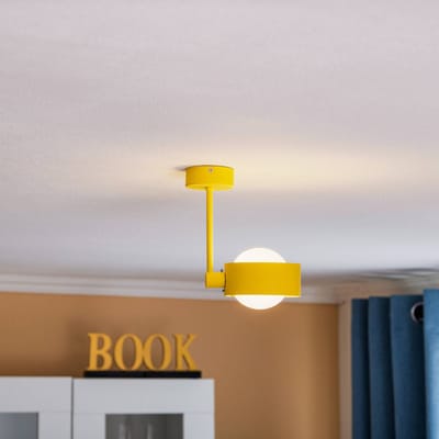 Argon Plafondlamp Mado van staal, geel, 1-lamp