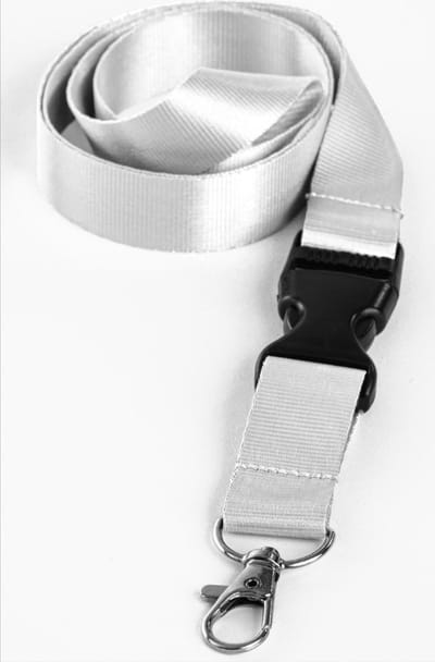5x Keycord - Lanyard - Sleutelkoord - Neklint - 50 cm - Los te koppelen deel - Wit - Glanzend - Jonyx