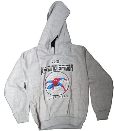 Spiderman hoodie - sweater - grijs - capuchon - trui - katoen - maat 152 - 12 jaar