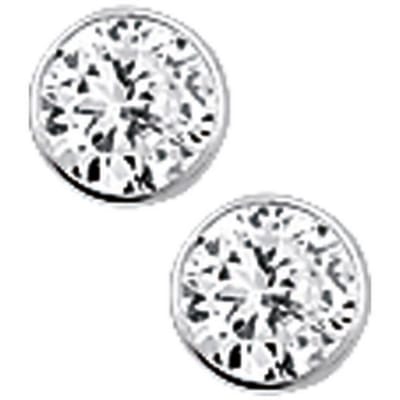 TFT Oorknoppen met transparant Zirkonia Zilver Gerhodineerd Glanzend 3,5 mm