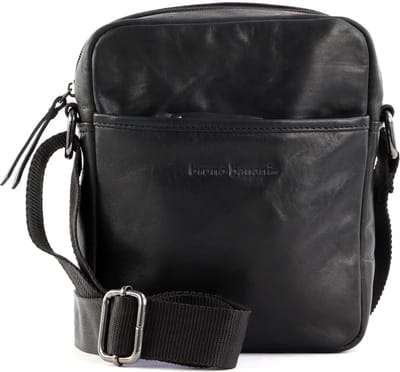 bruno banani Leren Schoudertas Crossbody Bag Black Zwart
