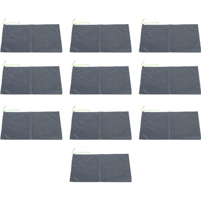 10 STUKS Zandloze Zandzakken Met Trekkoord Overstromingswater Barrières Polyester 9.8x19.7in Damzak voor Kelder Garage Anti-Overstroming grijs