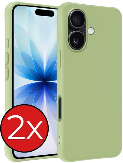Hoesje - 2 Stuks - Geschikt voor Apple iPhone 17 - Sterk & Shockproof - Telefoonhoes - Back Cover - Case Siliconen - Telefoon Hoes - Groen