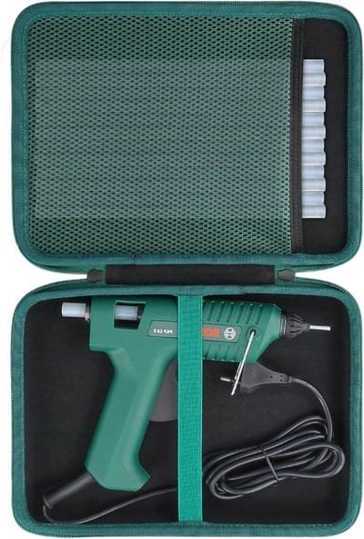 Duurzame Hard Case voor Bosch Lijmpistool met Opbergvak voor Lijmsticks en Accessoires, Zwart, Perfect voor Thuis en Tuin Gebruik