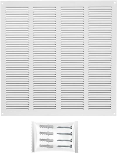Ventilatiegrille 400 x 400 mm met Insectenbescherming - Vierkante HVAC Weerbescherming van Plaatstaal