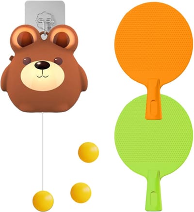 Tafeltennis Trainer - Interactieve Sport Set - Thuis Sporten - Verstelbaar Draagbaar - 18x12x8 cm - Beer